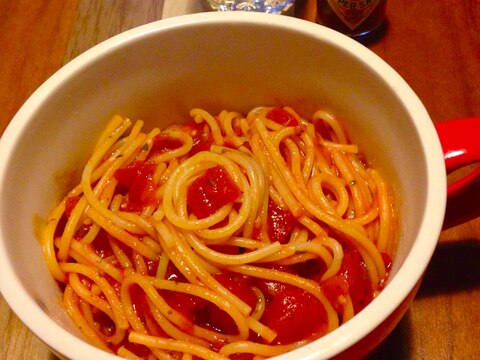 簡単節約ランチ★パセリとトマトのスパゲティ